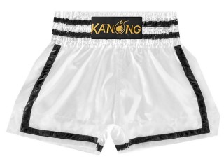 กางเกงมวยไทย กางเกงมวย Kanong : KNS-140 ขาว/ดำ